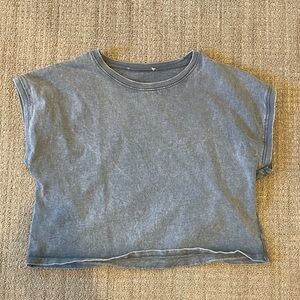 Zara Casual Gray Cropped T-Shirt